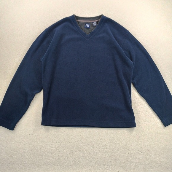 GAP Other - Vintage 90s GAP Fleece Pullover V-Neck Sweatshirt Men's Med Blue Retro Outdoor